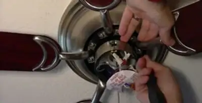 Ceiling fan installation with electrical wiring and mounting by professional electrician in Overland Park, KS
