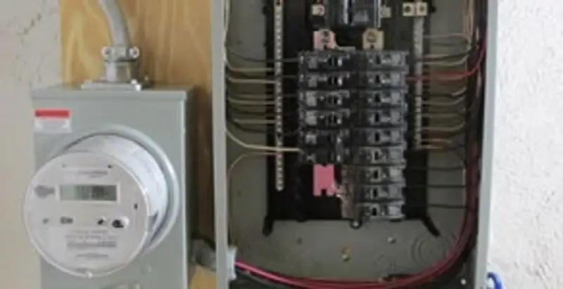 electrical panel upgrade service showing outdated electrical panel prepared for professional replacement in Overland Park, KS