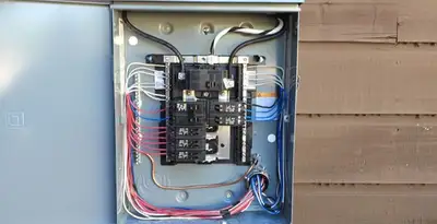 electrical panel upgrade service featuring newly installed electrical panel wired by licensed electricians in Overland Park, KS