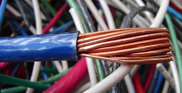 electrical wiring services showing exposed copper conductors and cable preparation in Overland Park, KS