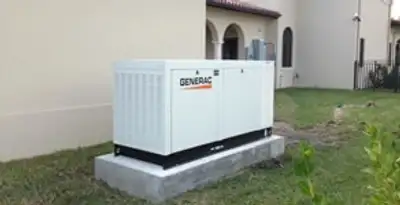 generator installation service showing standby generator professionally installed for residential power backup in Overland Park, KS