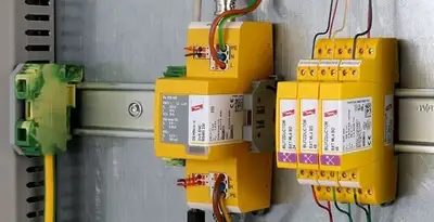 lightning surge protection system with surge suppressors installed by electrical service professionals in Overland Park, KS