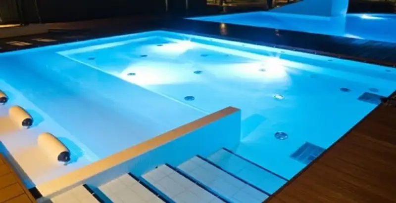 pool light installation and repair services providing modern illuminated pool lighting in Overland Park, KS